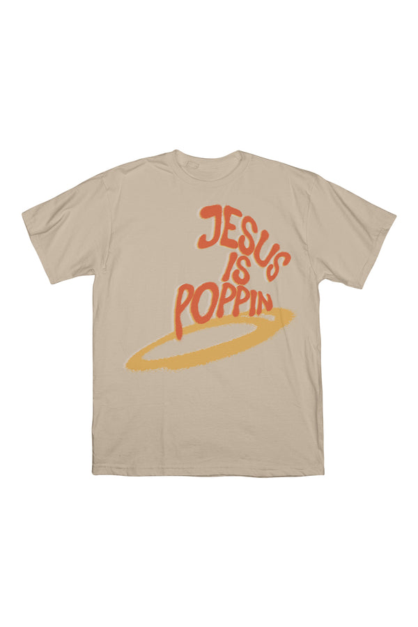 Jesus Is Poppin' Graffiti Tan Shirt