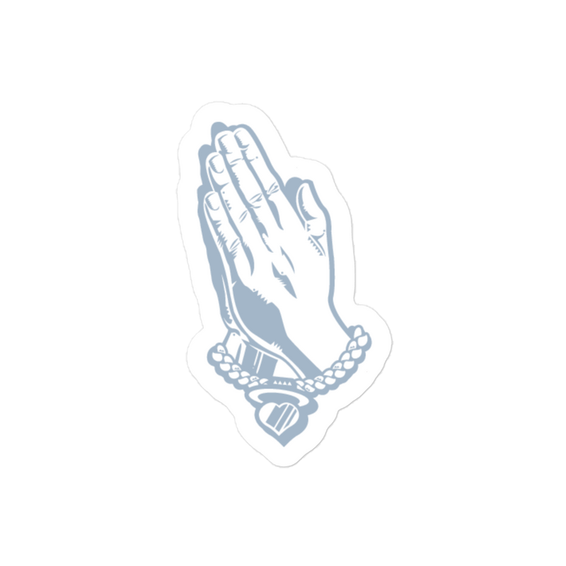 Prayer Hands Blue Sticker