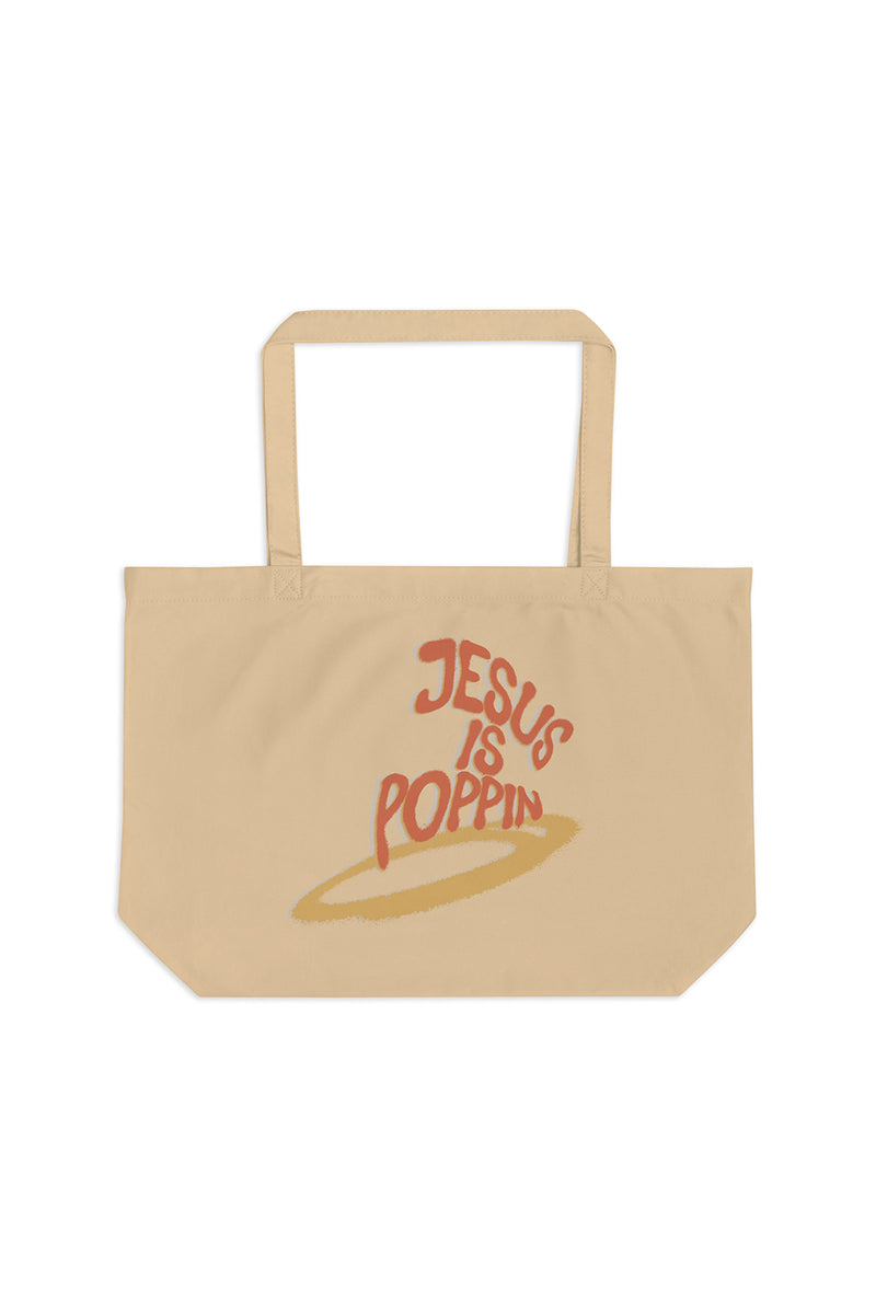 Jesus Is Poppin' Graffiti Large Tote Bag